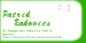 patrik rakovics business card